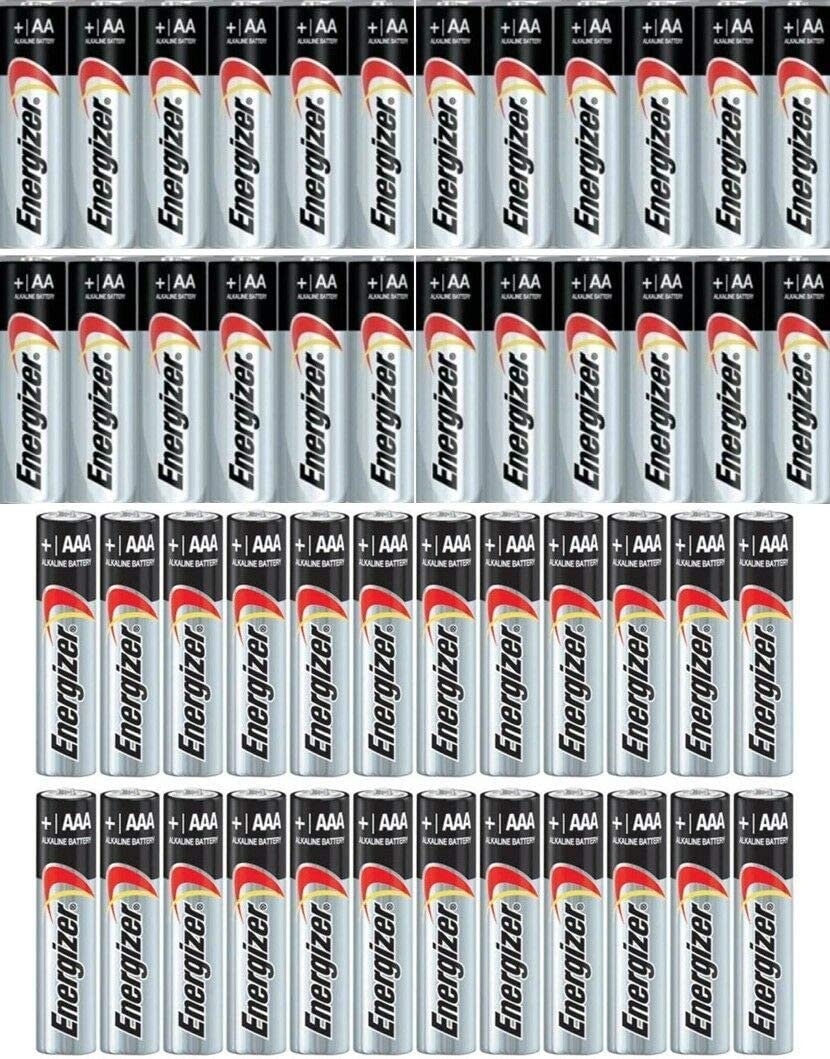 Combo 24x AA + 24x AAA Energizer Max Alkaline E91/E92 Batteries Made in USA Exp. 2023 or Later ((Bulk Packaging)