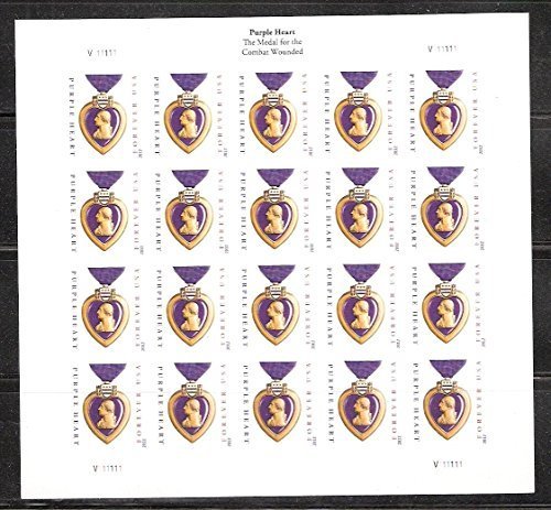 USPS Purple Heart Forever Stamps - Sheet of 20