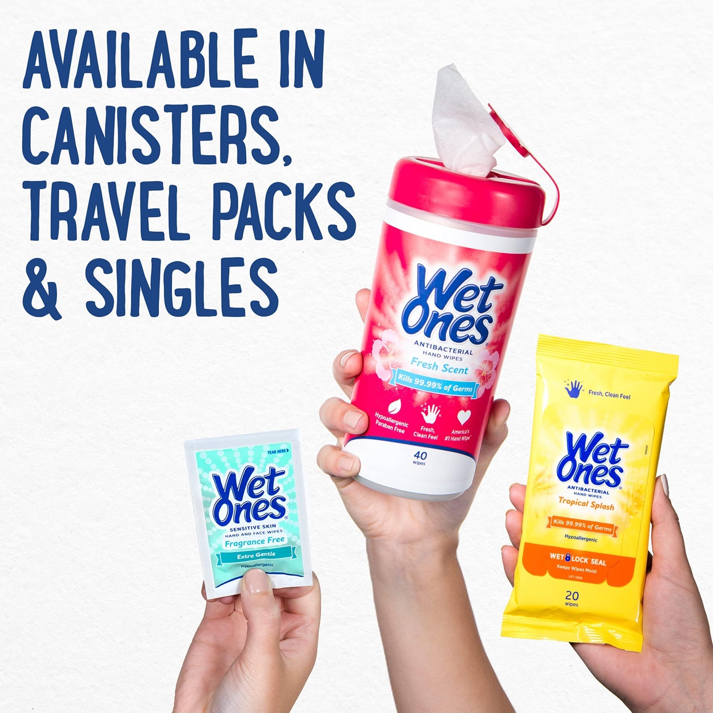Wet Ones Antibacterial Hand Wipes, Fresh Scent Wipes | Travel Wipes Case, Antibacterial Wipes | 20 ct. Travel Size Wipes (30 pack)