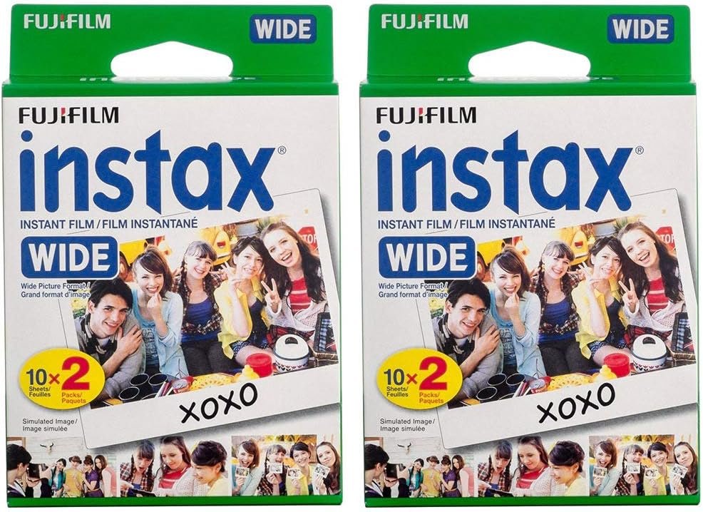 Wide Instant Film, White, 20 Exposures (2 Boxes)