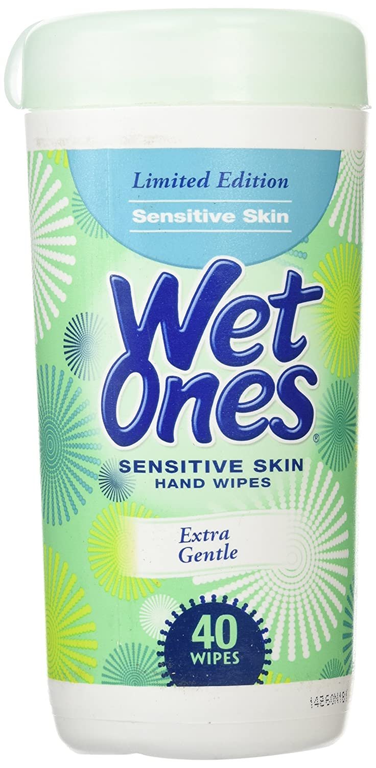 Wet Ones Moist Towelette with Vitamin E and Aloe, Canister, 40 Count