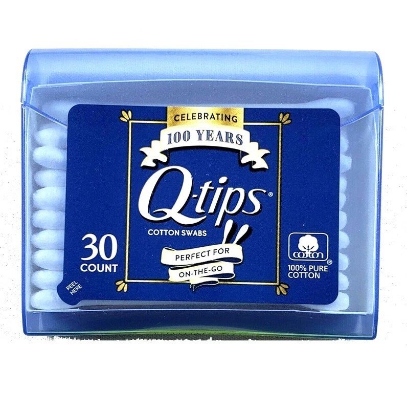 Q, Tips Cotton Swabs, 30 ct, Travel Size Purse ct (Quantity of 3)