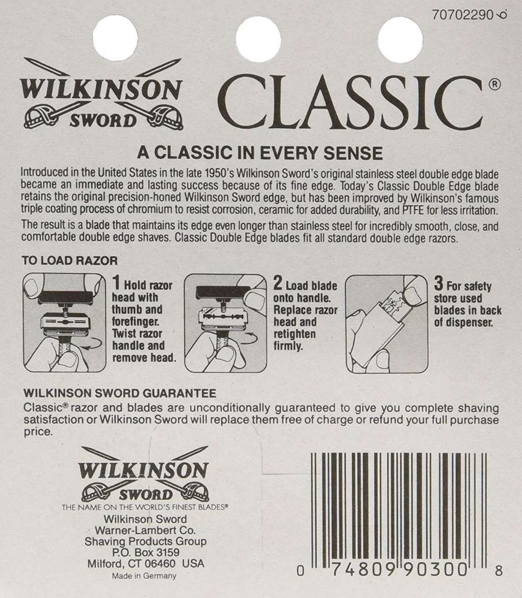 Wilkinson Sword Classic Double Edge Blades, 5 ea (Pack of 12)