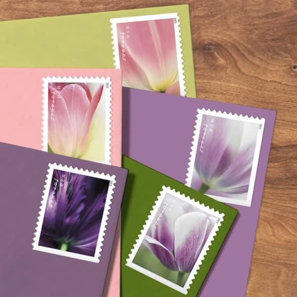 Tulip Blossom USPS Forever Postage Stamp 2 Books of 20 US First Class Flower Wedding Celebration Party Garden Announcement (40 Stamps)
