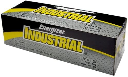 Energizer - Twelve (12) C Size Industrial Alkaline Batteries - Bulk Package (aka. LR14, EN93, AM2, MN1400, Baby)