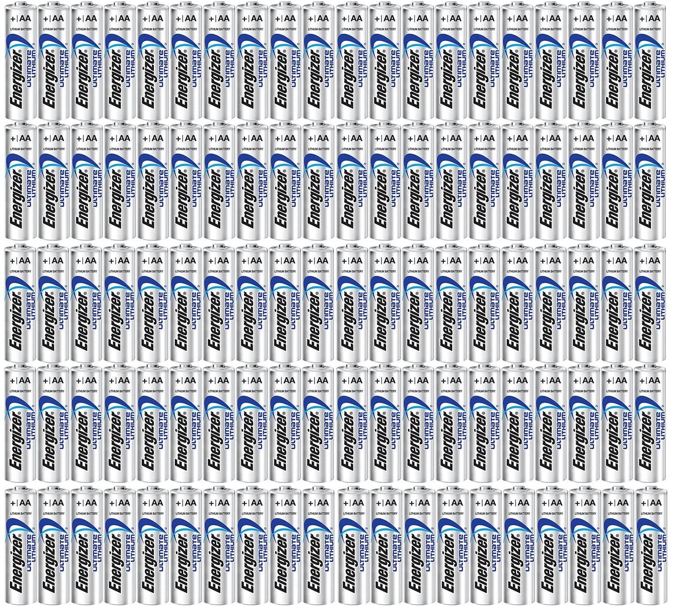 Energizer 100AA Ultimate Lithium Long Lasting Leakproof Batteries