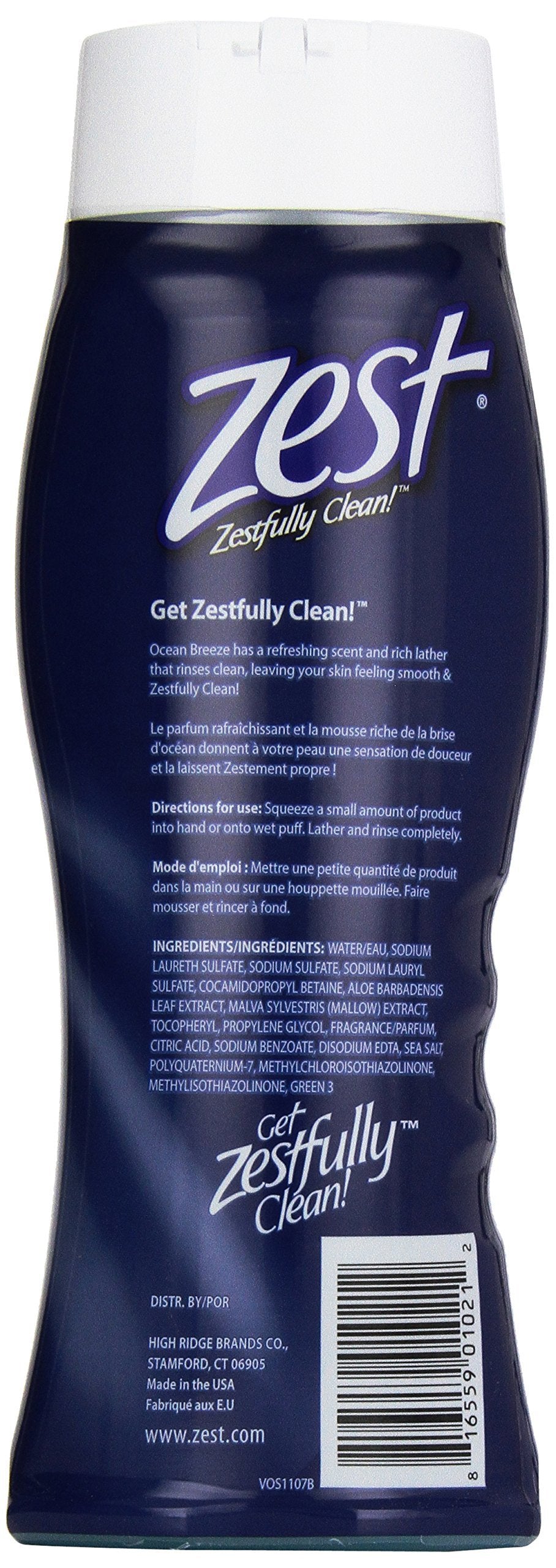 Zest Moisturizing Body Wash, Ocean Energy, 18 oz