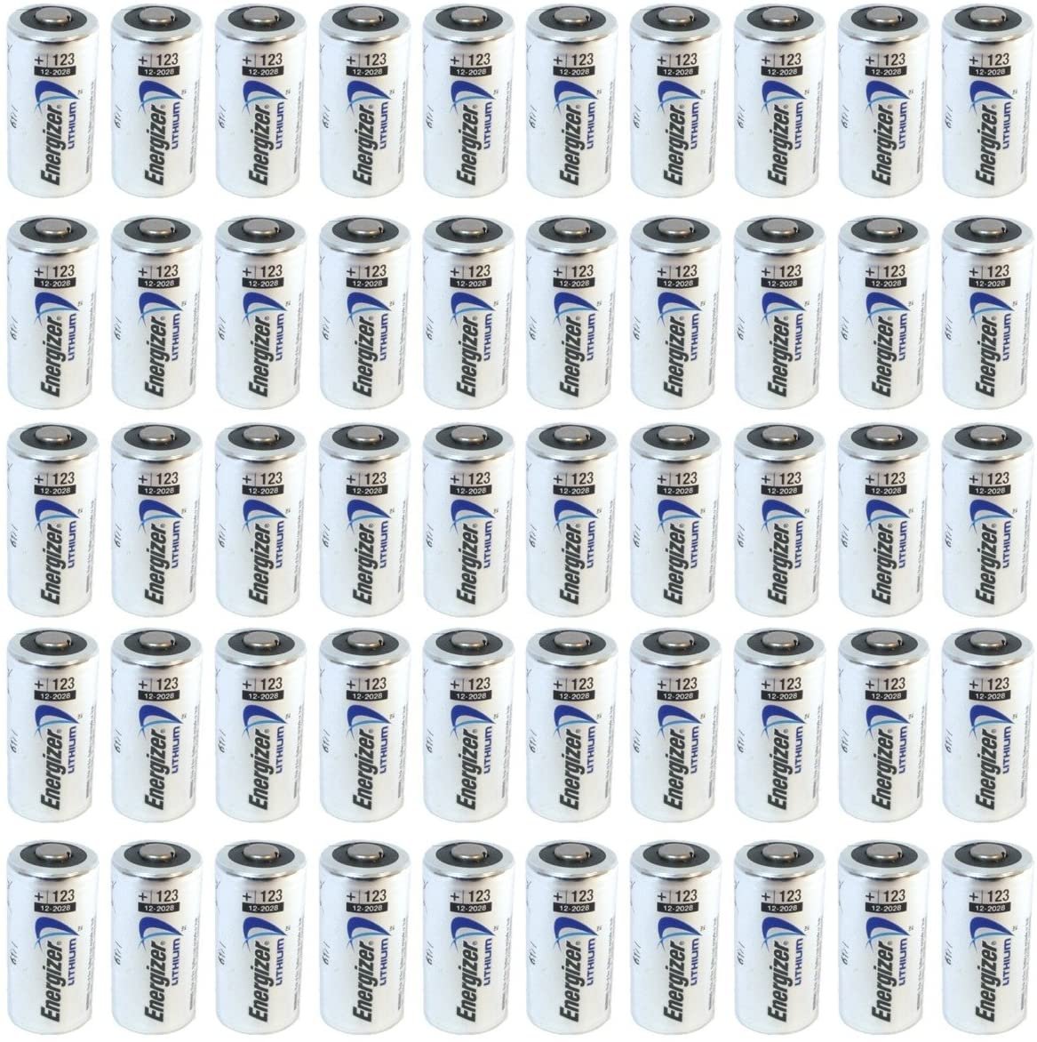 50 pcs Energizer Lithium CR123A 3V Lithium Battery - for camera, flashlight, etc.