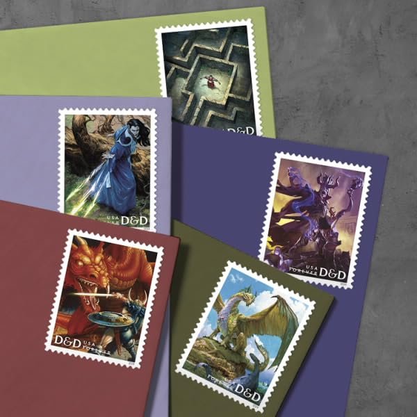 United States Postal Service Sheet of 20 Dungeons and Dragons Postage Stamps