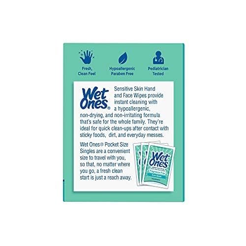 WET ONES Sensitive Skin Hand Wipes, Singles Extra Gentle Fragrance & Alcohol Free 24 ea