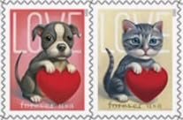 USPS Love 2023 (5 Sheets of 20) Forever Postage Stamps US Postal First Class Valentine Dog Cat Puppy Kitten Pet Wedding Celebration Engagement Invitation Anniversary Romance Party