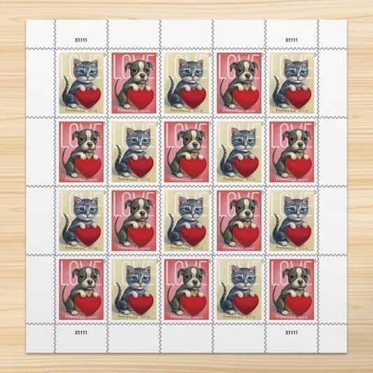 UNM ART LOVE2023 Postage Stamps for Invitation, Wedding, Celebration, Party, Graduation, Announcement (1 Sheet, 20 Stamps)