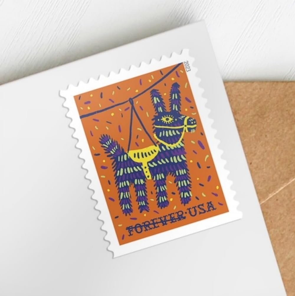 USPS Pinatas (5 Booklets of 20) Forever Postage Stamps Celebrate Hispanic Heritage Latino Festive Celebration Party 2023 Scott #5812-5815