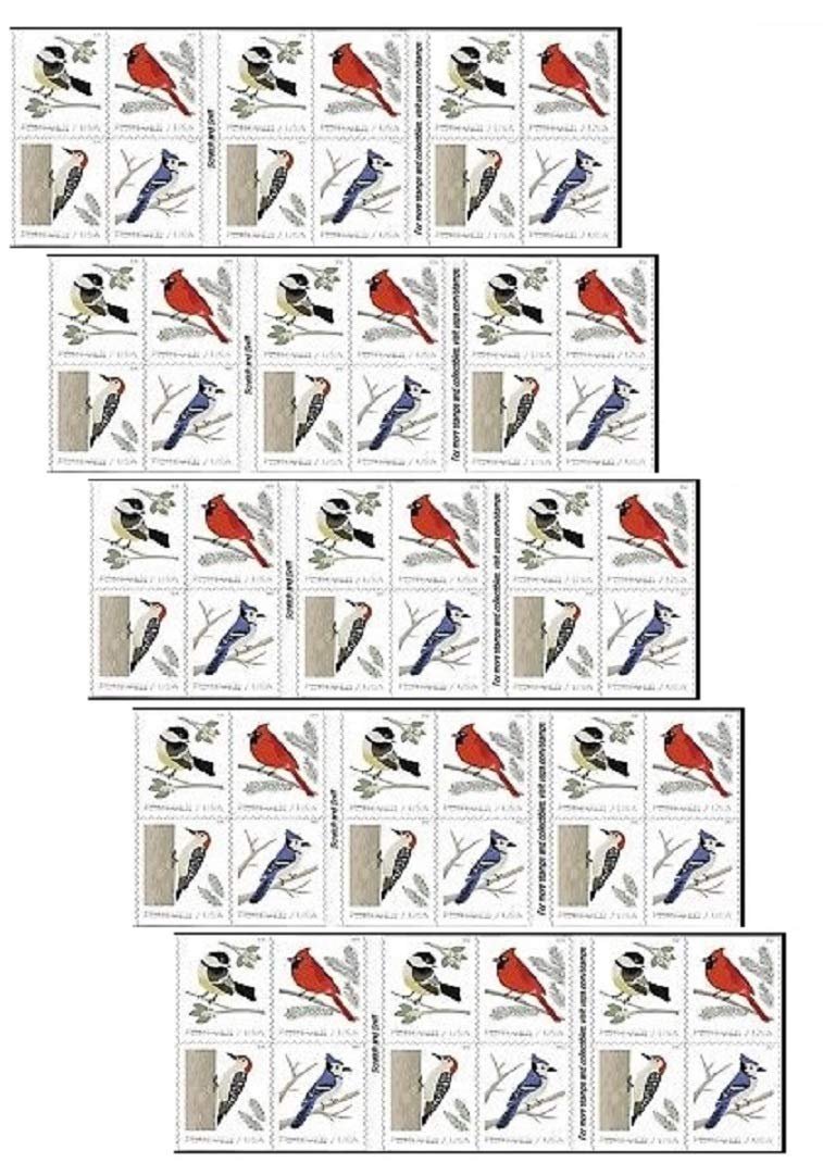 USPS Forever Stamp Sheets Featuring Birds (2 Sheets, Birds in Winter)