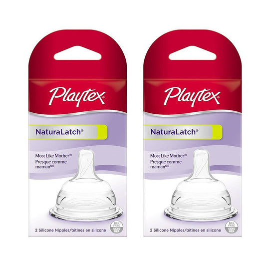 Playtex NATL Latch Nipple M Size 2pk Playtex Naturalatch Nipple - Medium Flow 2pk