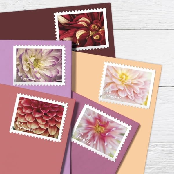 United States Postal Service Dahlias First-Class Mail Forever Postage Stamps (Book of 20)