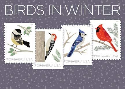 USPS Forever Stamp Sheets Featuring Birds (2 Sheets, Birds in Winter)