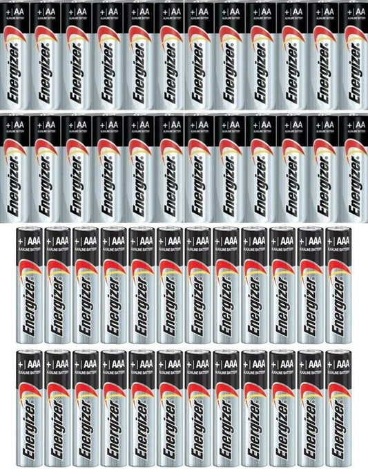 Combo 24x AA + 24x AAA Energizer Max Alkaline E91/E92 Batteries Made in USA Exp. 2023 or Later ((Bulk Packaging)