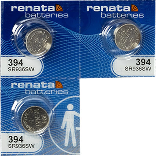 3 Renata 394 Button Cell Watch Batteries