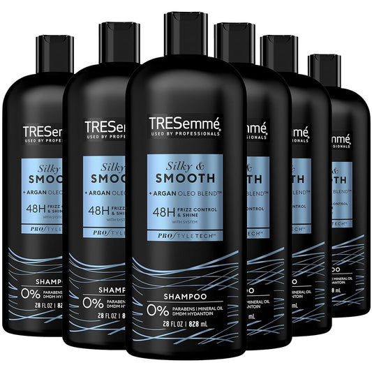 TRESemmé Silky & Smooth Anti-Frizz Shampoo For Frizzy Hair Formulated With Pro Style Technology 28 Fl Oz (Pack of 6)