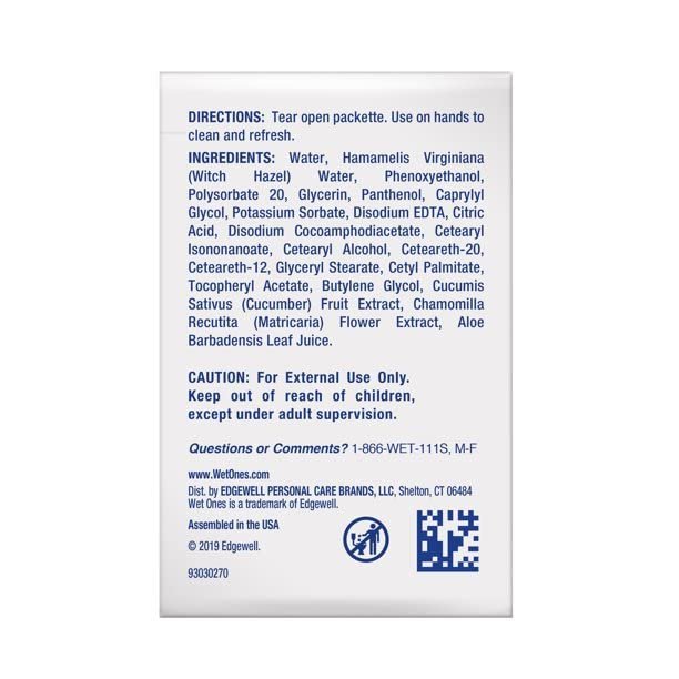 WET ONES Sensitive Skin Hand Wipes, Singles Extra Gentle Fragrance & Alcohol Free 24 ea