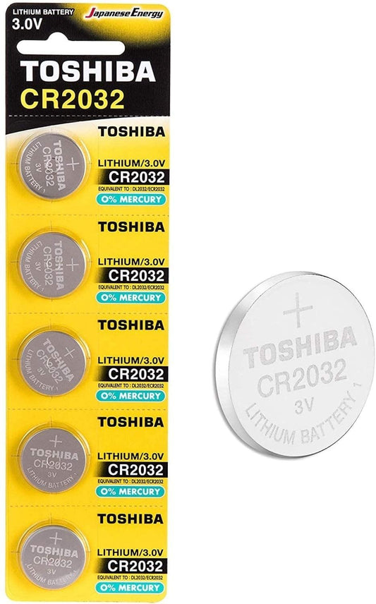 Toshiba CR2032 3V Lithium Coin Cell Battery Pack of 5