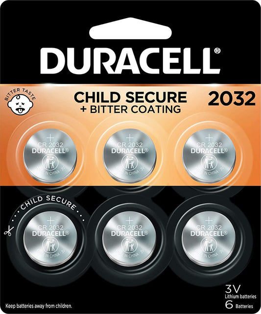 Duracell - 2032 3V Lithium Coin Battery - with Bitter Coating - 4 count