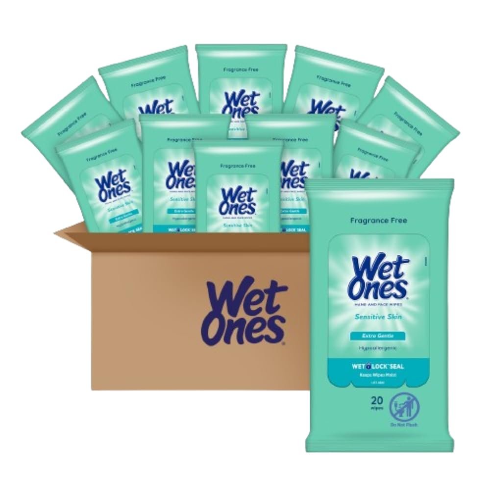 Wet Ones Hand Wipes for Sensitive Skin, (Pack Of 30), 600 Count