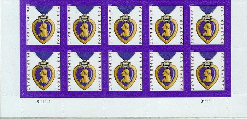 USPS Forever Stamps - Purple Heart Medal Stamps (Sheet of 10) Scott #5419