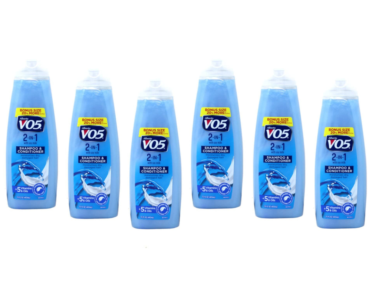 VO5 Shampoo/Conditioner 2 in 1 Moisturizing 12.5 Oz(6 Pack)