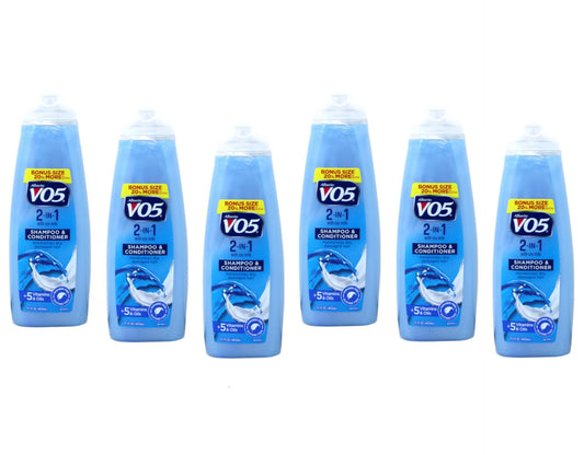 VO5 Shampoo/Conditioner 2 in 1 Moisturizing 12.5 Oz(6 Pack)