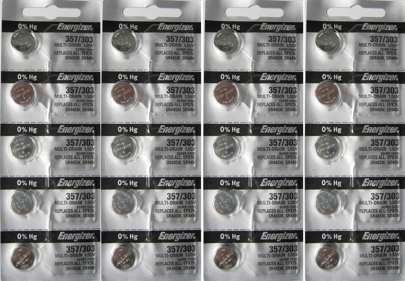 Energizer 20 357/303 Multi-Drain Zero Mercury Batteries