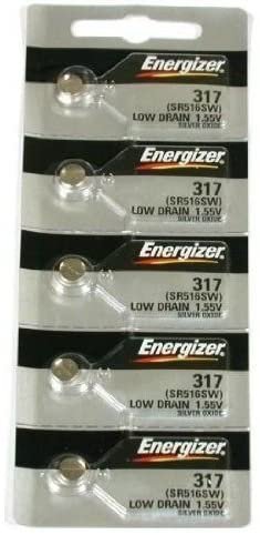 Energizer 317 Button Cell Silver Oxide SR516SW Watch Battery Batteries