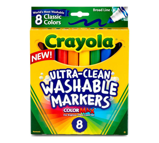 Washable Coloring Markers 8 Colors [Set of 2]