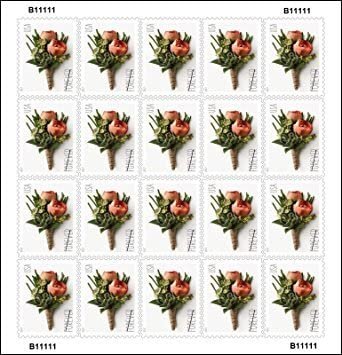 USPS Forever Stamp: Celebration Corsage and Boutonniere Combination Package (1 Sheet of Each)