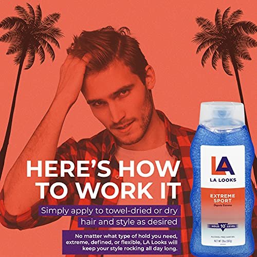 LA Looks Styling Hair Gel - Extreme Sport - 20 Oz - Hold for High Performance Activity