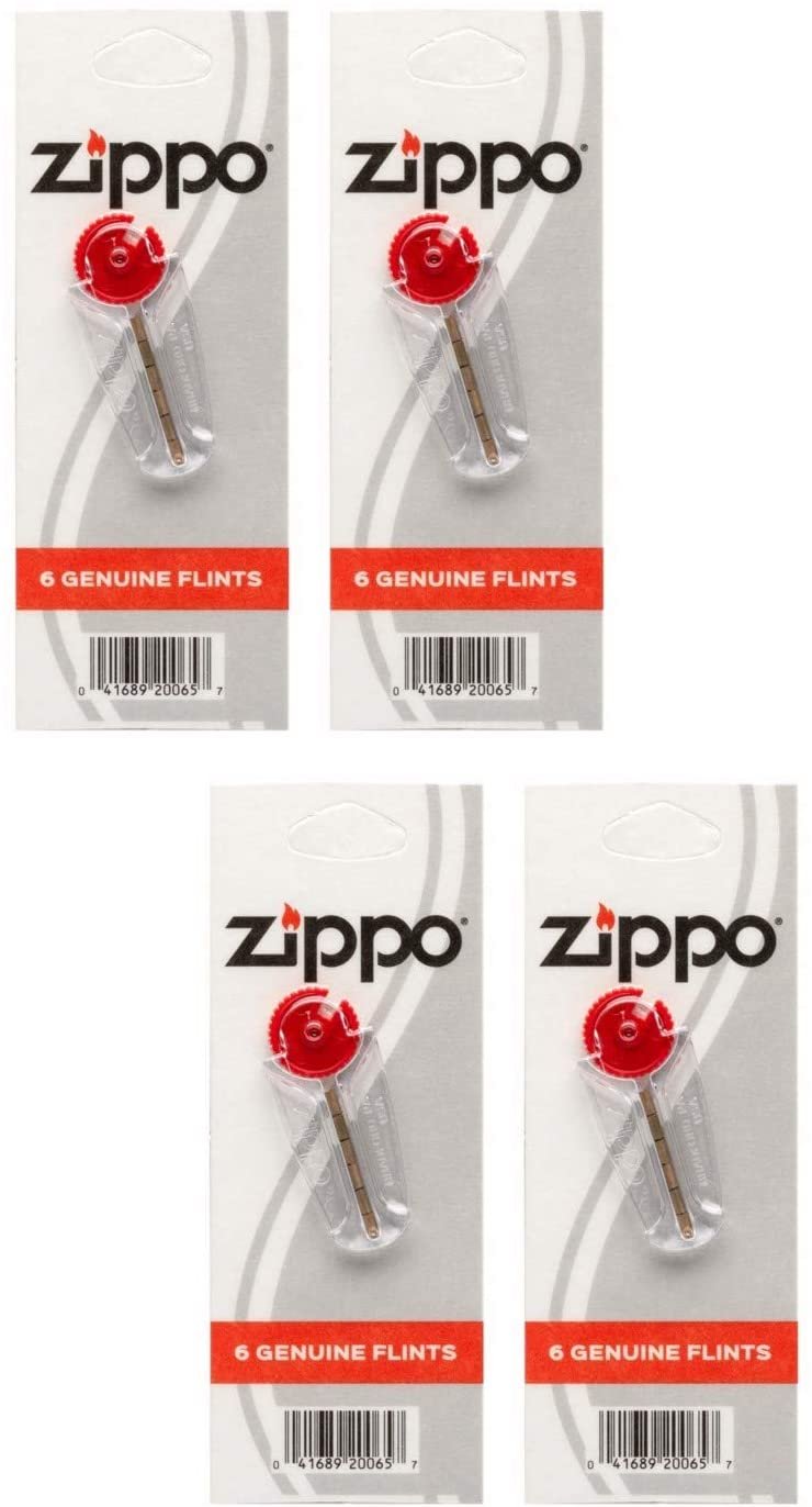 Zippo flints & Wicks 2406N 6 Genuine Flints (Pack of 4) (4)
