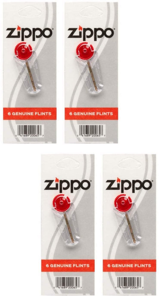 Zippo flints & Wicks 2406N 6 Genuine Flints (Pack of 4) (4)