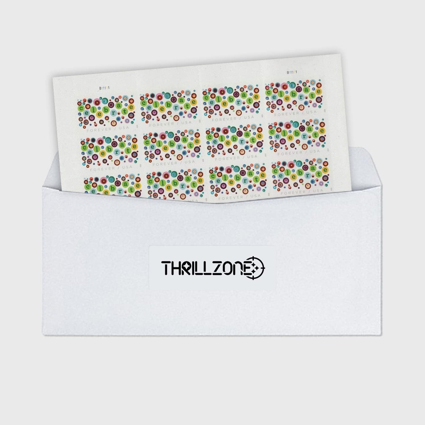 US Postal Let's Celebrate Forever First Class Postage Mailing Stamps for Invitation Wedding Celebration Party Love Valentines Graduation Announcement RSVP Scott 5434 (3 Sheet of 20) - TZ Envelope