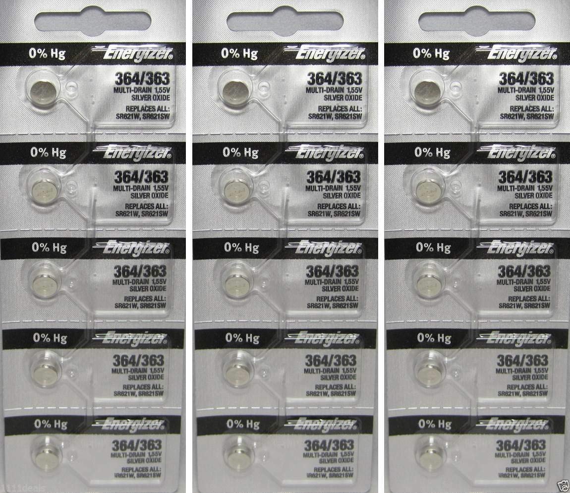 15 364 Energizer Watch Batteries SR621SW Battery New