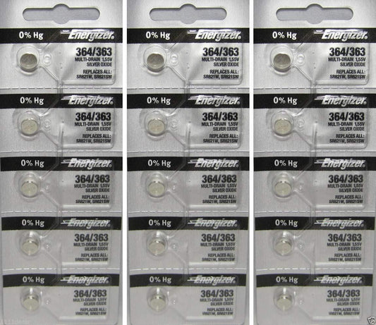 15 364 Energizer Watch Batteries SR621SW Battery New