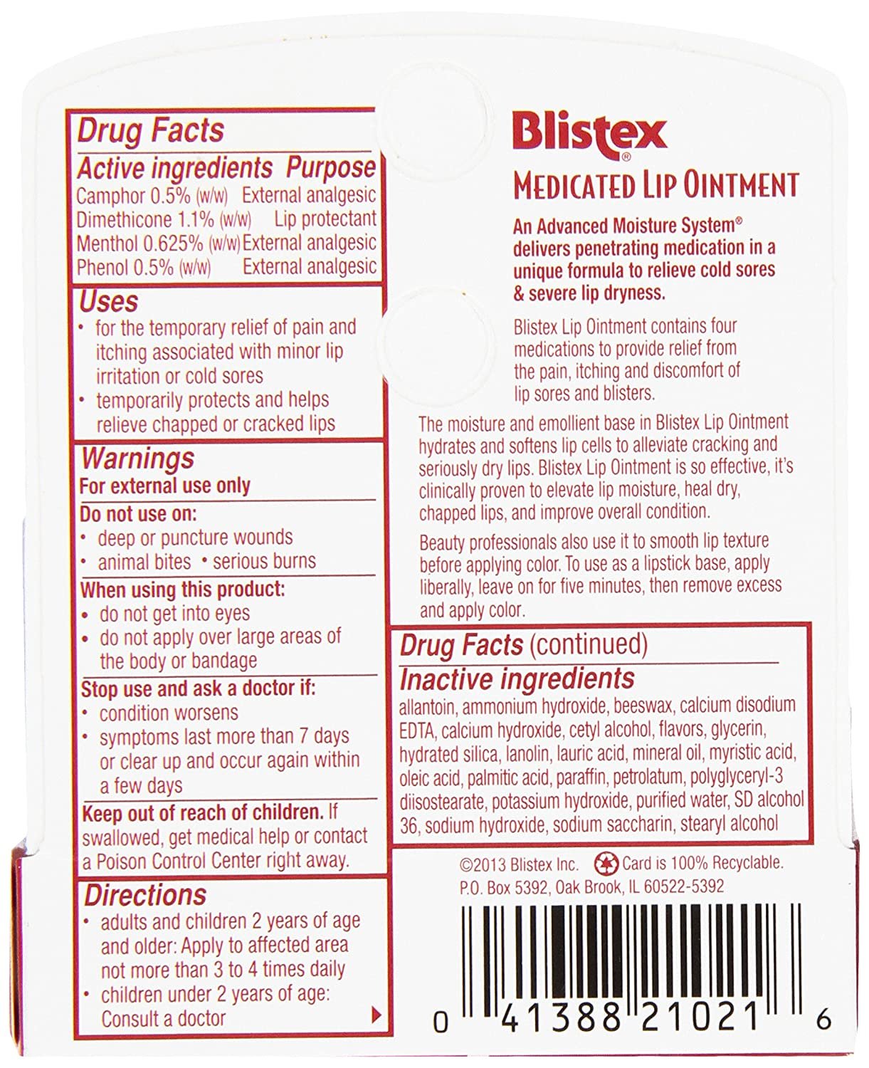 Blistex Medicated Lip Ointment, 0.21 oz