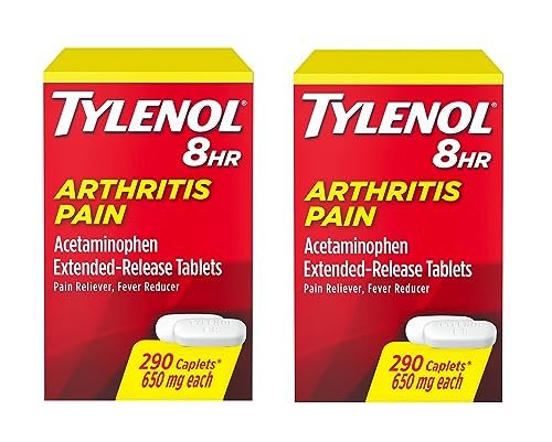 Tylenol Arthritis Pain Extended Release Tablets with Acetaminophen for Joint Pain, 290 Caplets (Pack of 2) (Package May Vary)