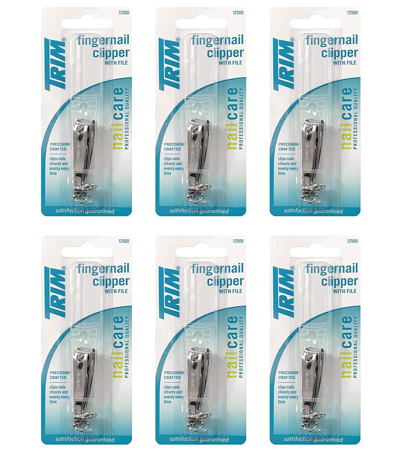 Trim Nailcare Fingernail Steel Clipper with File, Item Number 12500 (Pack of 6)
