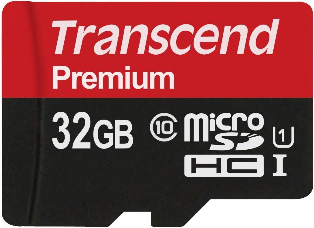 Transcend 32GB microSDHC Class10 Uhs-1 Memory Card with Adapter 60 MB/S (TS32GUSDU1)