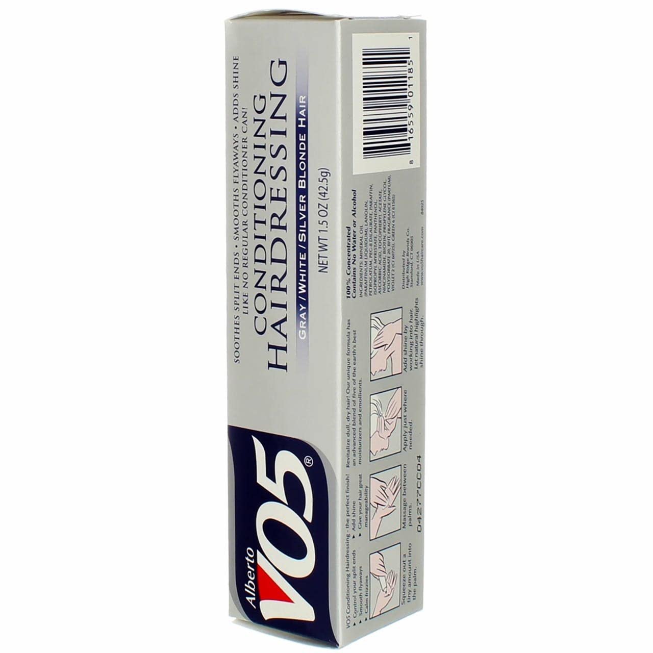 VO5 Conditioning Hairdressing - For Gray, White, and Silver Blonde Hair - 1.5 Oz - Soothes and Smoothes Split Ends, Flyaways and Ads Shine -