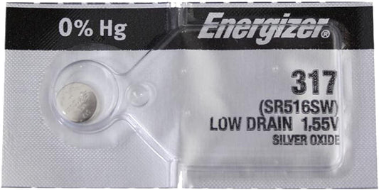 Energizer 317 Silver Oxide Watch Batteries SR516SW SR62