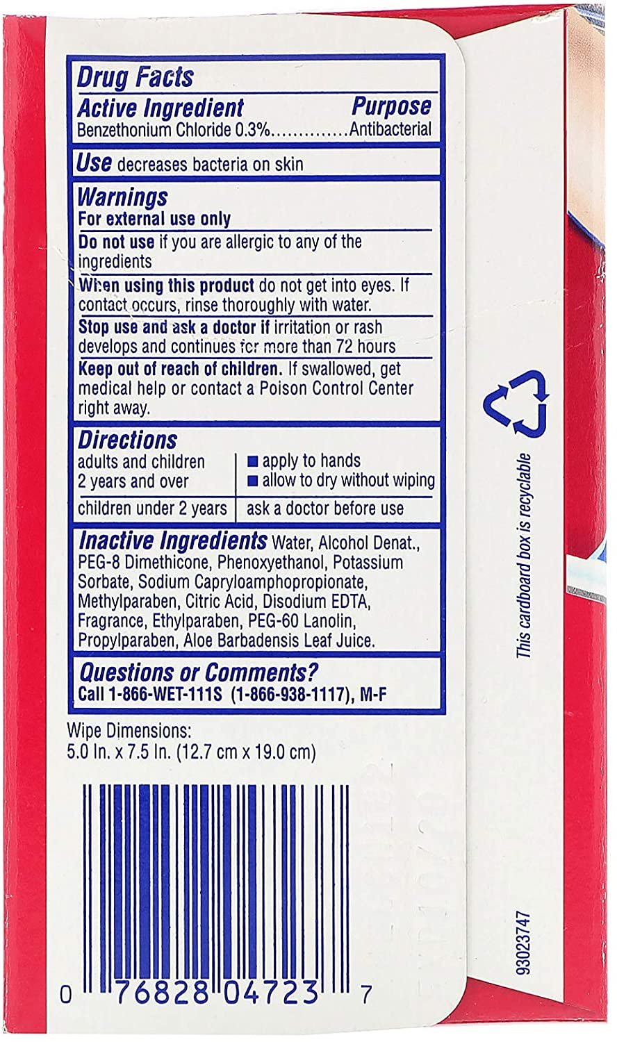 Wet Ones Singles Antibacterial Cleansing Wipes - 1 Box of 24 Singles