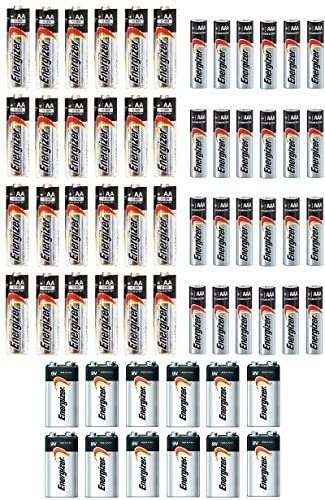 COMBO 24x AA + 24x AAA + 12x 9v Energizer Max Alkaline E91/E92/E522 Batteries Made in USA Exp. 2023 or later for AA and AAA ((Bulk Packaging), and 5 years shelf life for 9v Batteries