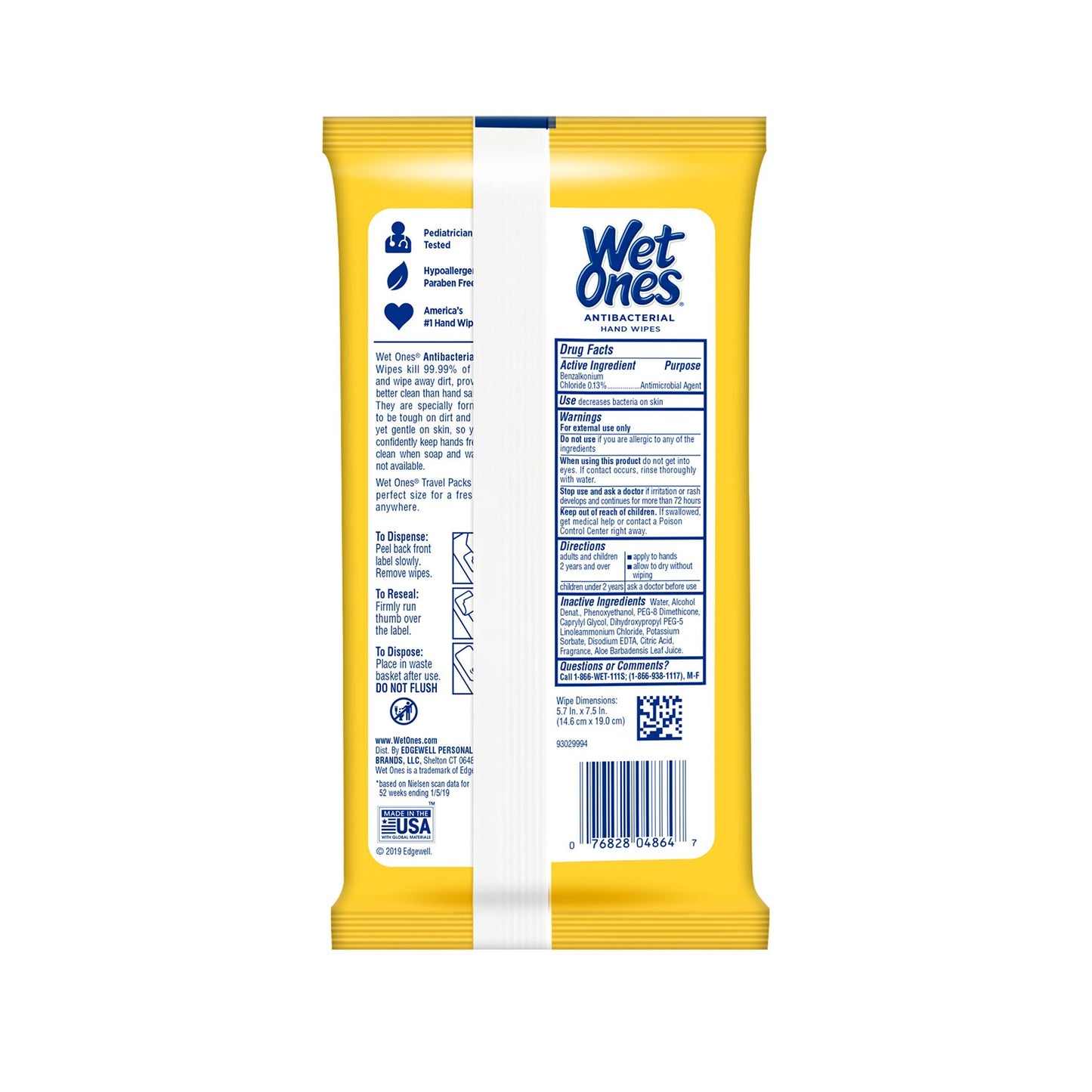 Wet Ones Antibacterial Hand Wipes, Tropical Splash Scent, 20 Count (Pack of 10)